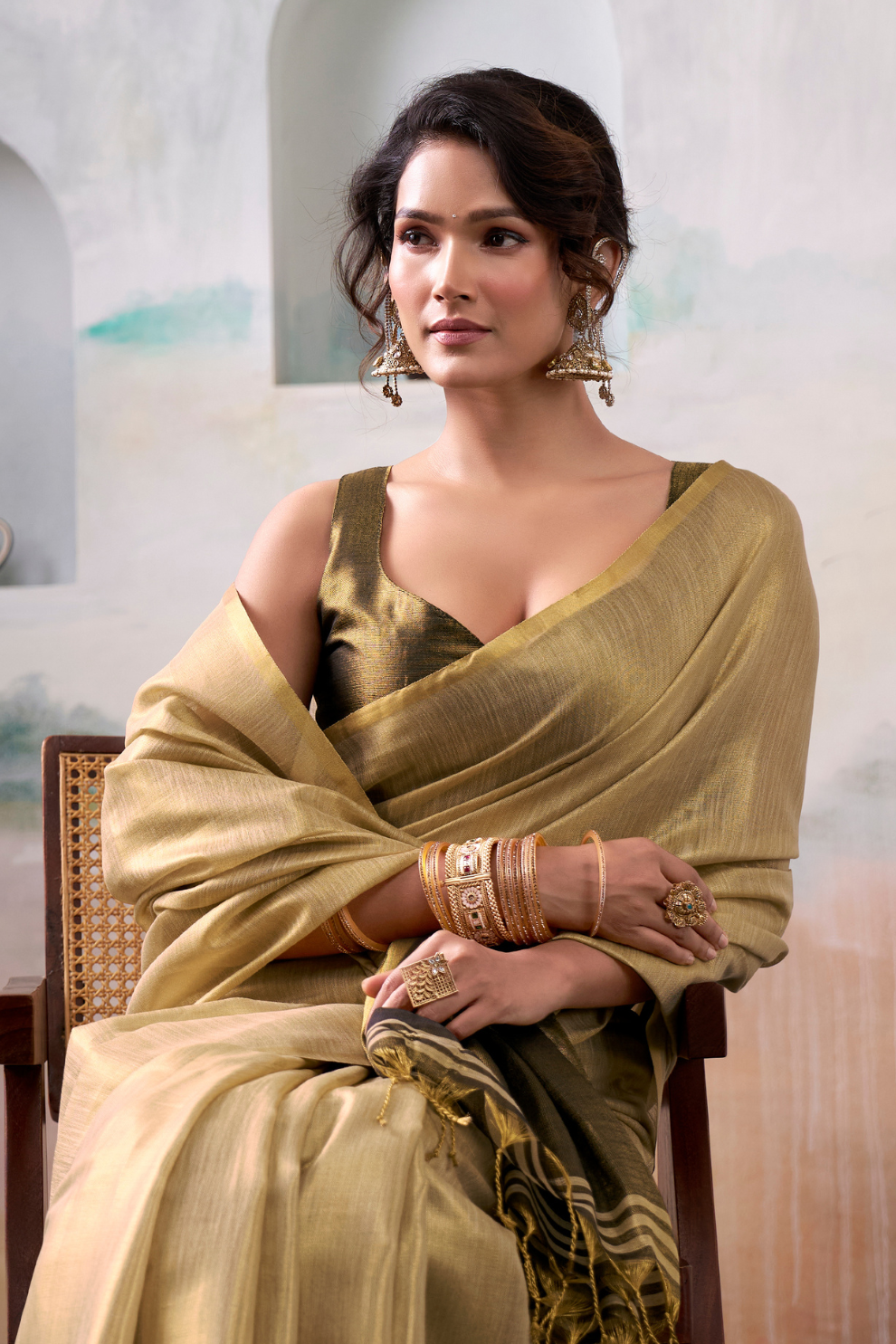 Lightweight Tissue Silk Saree with Luxurious Glow Finish