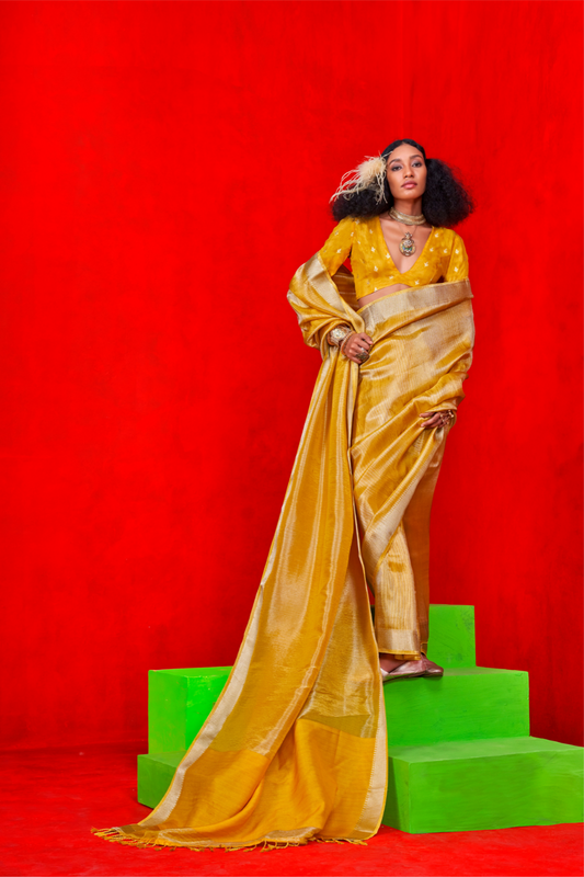 Pure Viscose Zari Tissue Saree with Subtle Shine and Elegance