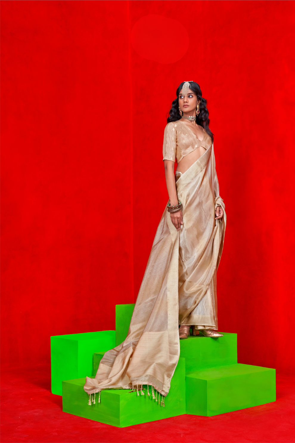 Pure Viscose Zari Tissue Saree with Subtle Shine and Elegance