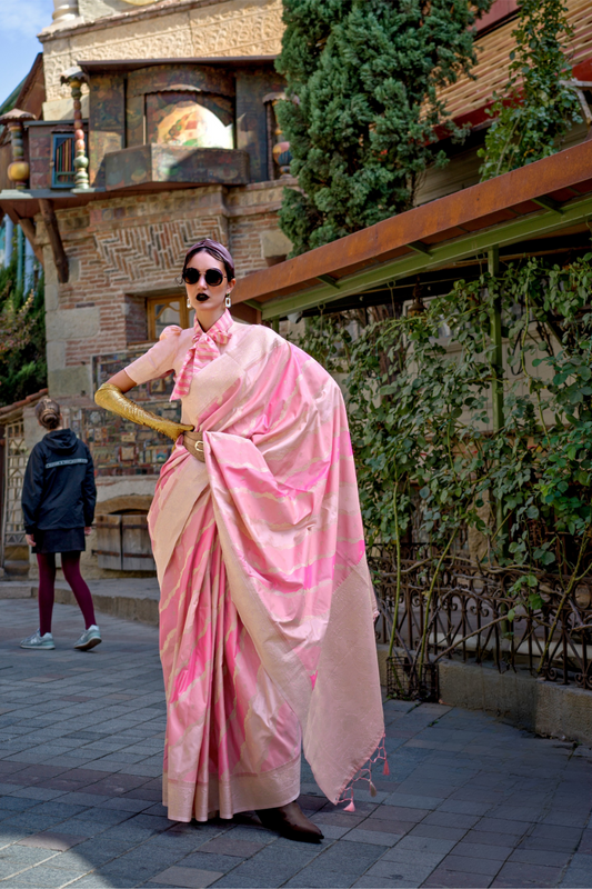 Rangkaat Handloom Katan Silk Saree with Multicolor Weaving