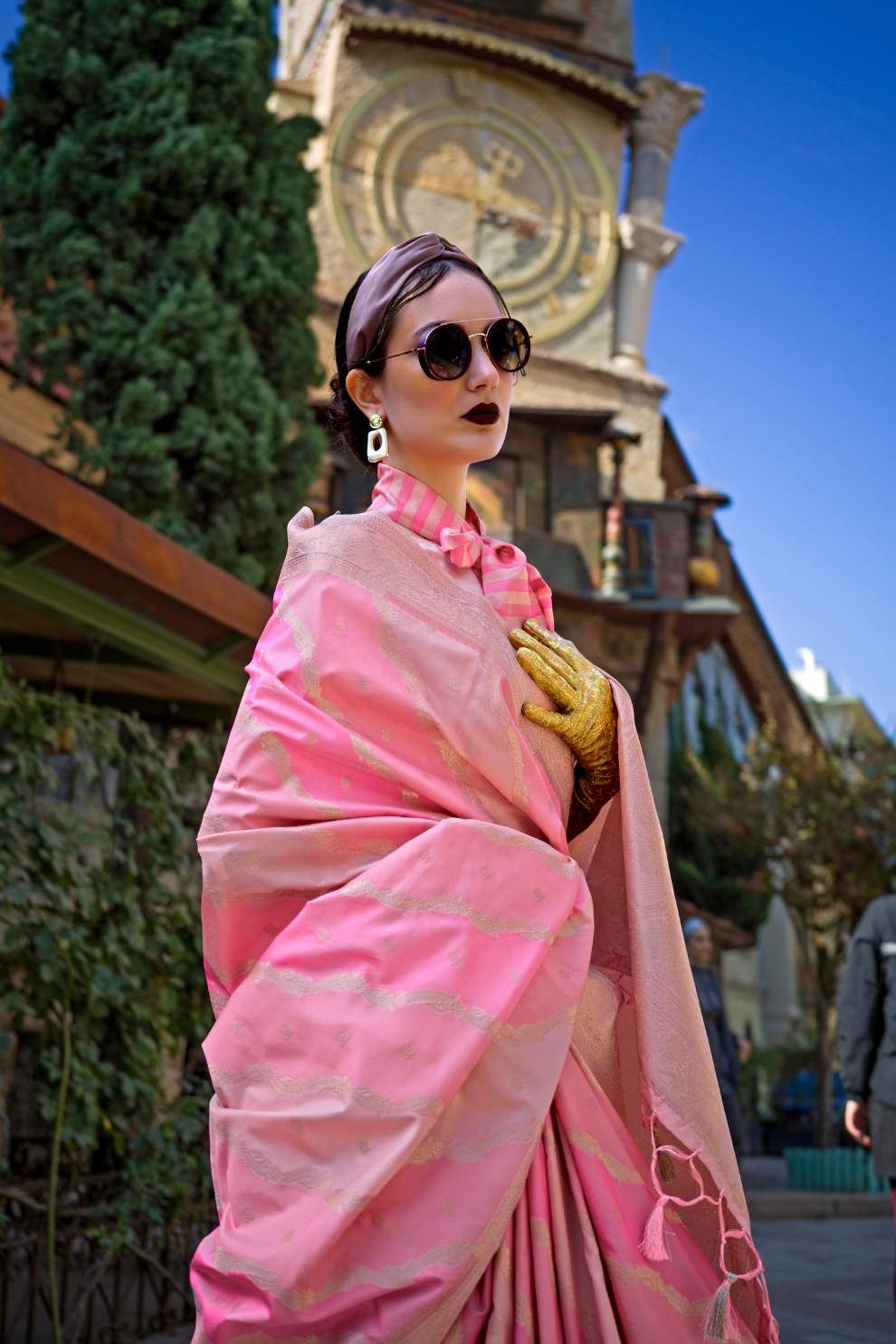 Rangkaat Handloom Katan Silk Saree with Multicolor Weaving