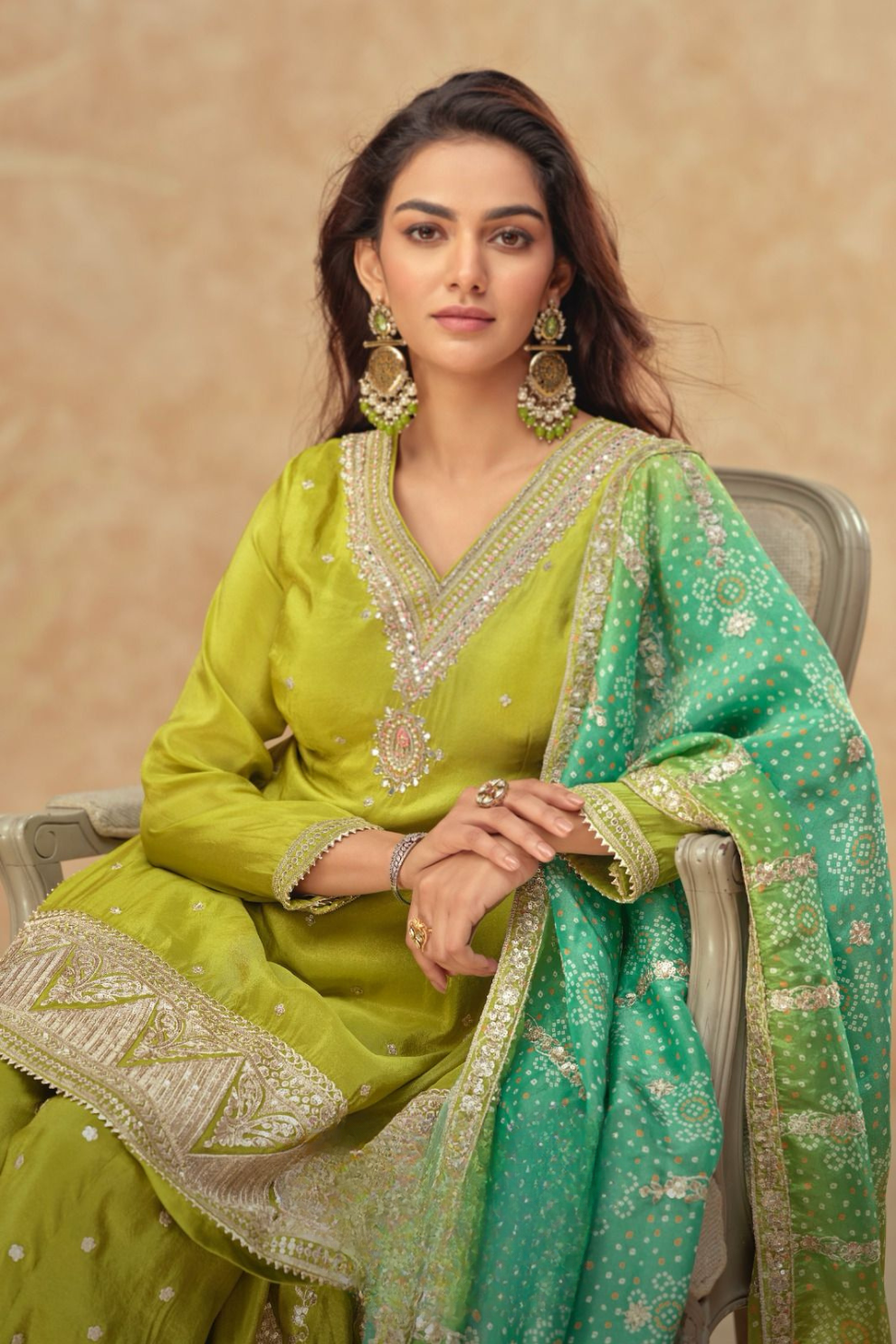 Regal Embroidered Sharara Ensemble with Statement Dupatta