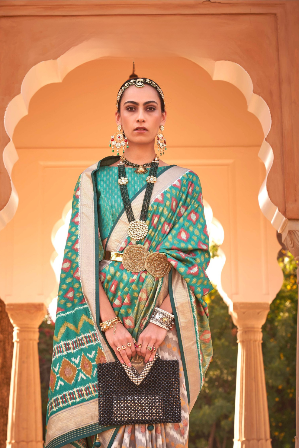 Elegant Soft Kachhi Silk Saree with Designer Finish