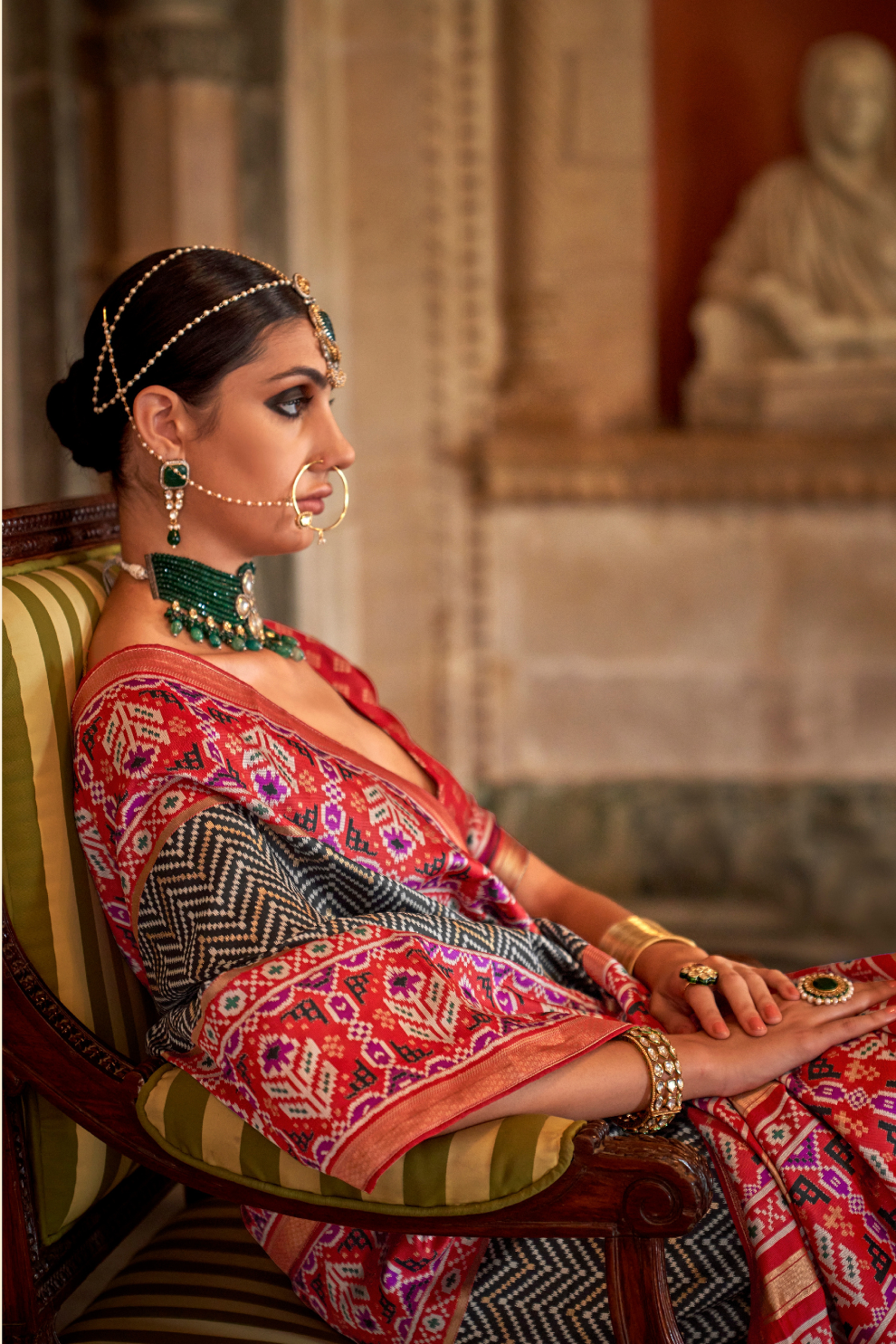 Vibrant Digital Printed Art Silk Saree with Contemporary Design