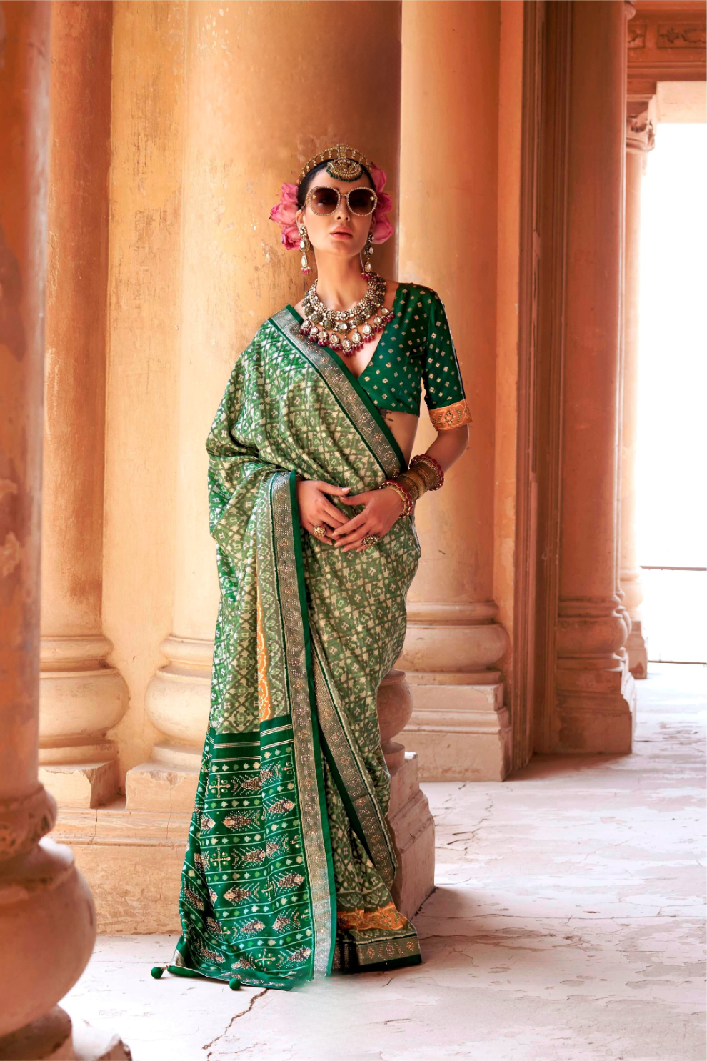 Super Poly Viscose Silk Saree with Traditional Patola Design - LaVante Fashion