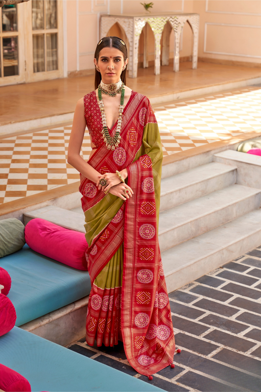 Classic Patola Motif Silk Saree for Festive Occasions