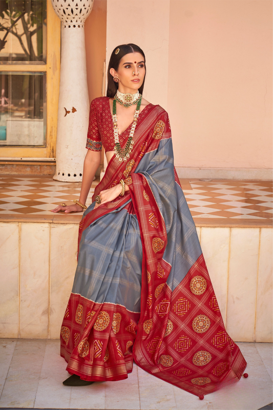 Classic Patola Motif Silk Saree for Festive Occasions