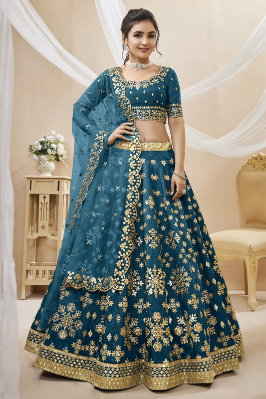 Elegant Embroidered Flared Lehenga Choli Set with Dupatta