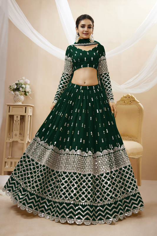Designer Georgette Lehenga and Soft Net Dupatta Ensemble