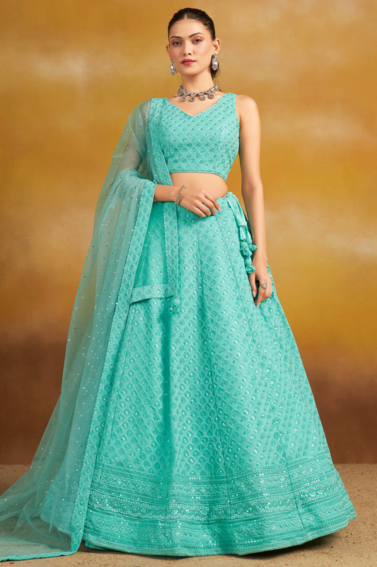 Ornate Thread and Sequin Embroidered Festive Lehenga Choli