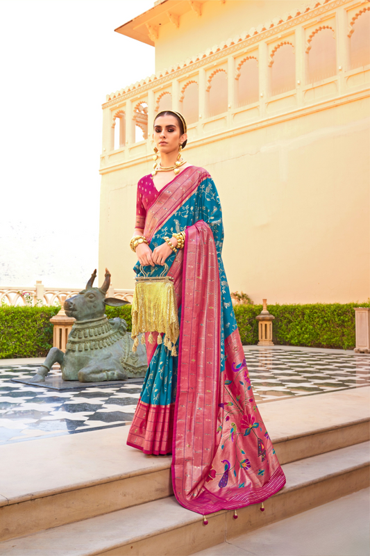 Designer Paithani Style Saree in Super Soft Poly Viscose Silk