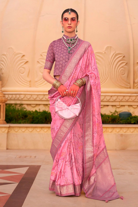 Elegant Digital Printed Art Silk Saree for Festive Occasions