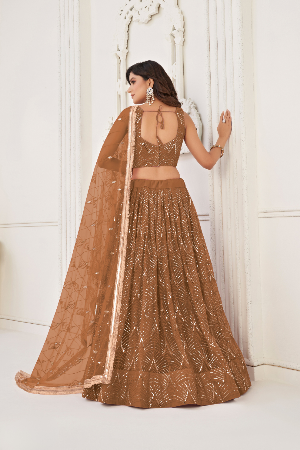 Trendy Butterfly Net Lehenga Choli with Intricate Thread & Sequin Work