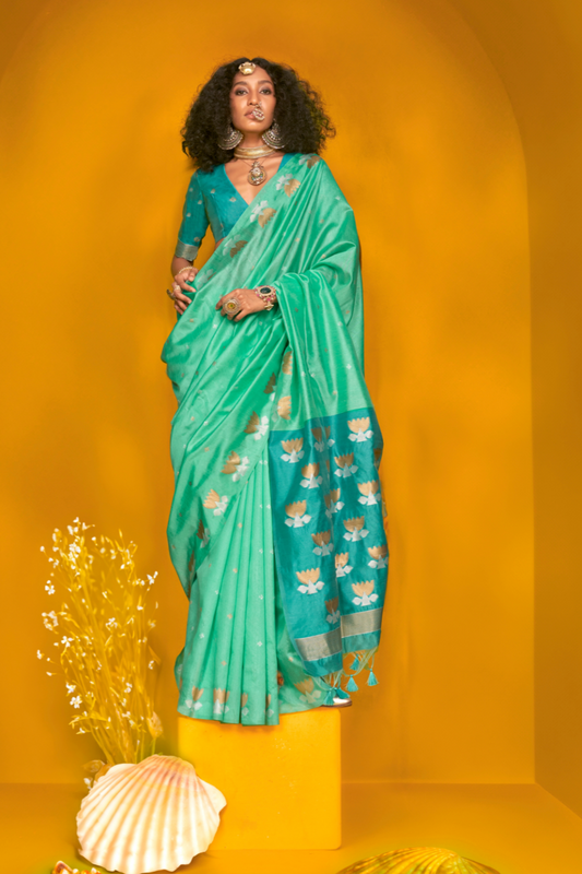 Tussar Handloom Weaving Silk Saree with Natural Finish Elegance