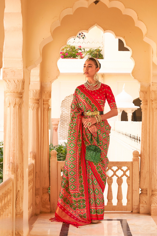 Classic Tussar Silk Saree with Ethnic Print Detailing