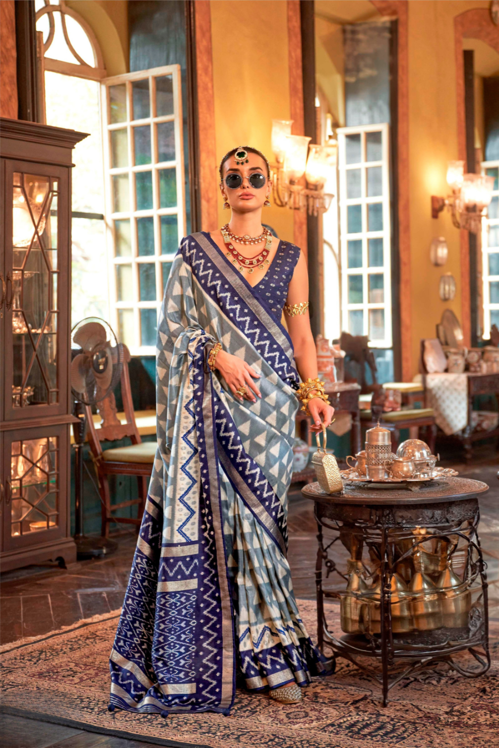 Pure Viscose Silk Saree with Silk Blend Designer Print