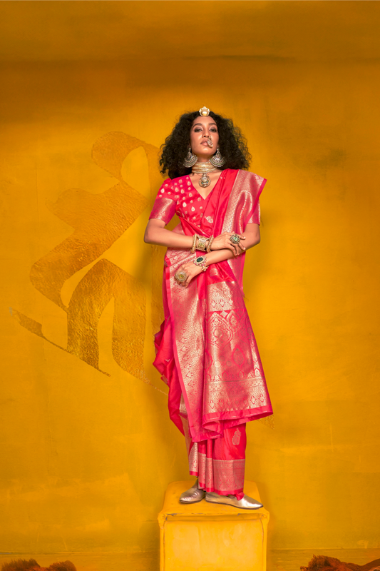 Carnival Designer Handloom Silk Saree with Weaving Touch