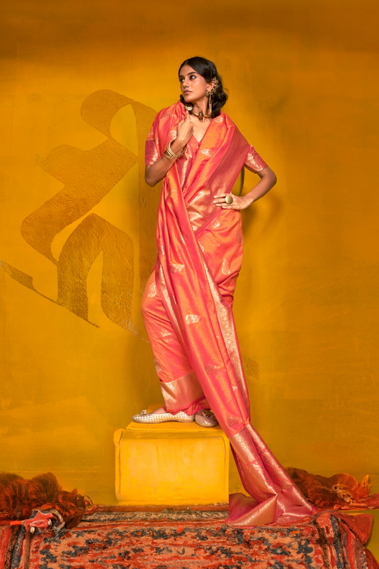 Carnival Designer Handloom Silk Saree with Weaving Touch