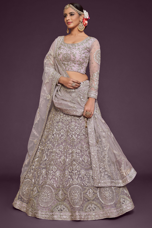 Trendy Net Dori Embroidered Lehenga Choli for Wedding