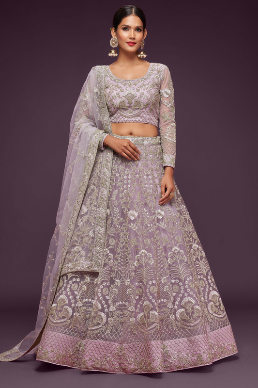 Trendy Net Dori Embroidered Lehenga Choli for Wedding