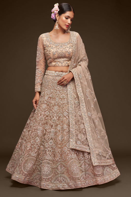 Trendy Net Dori Embroidered Lehenga Choli for Wedding