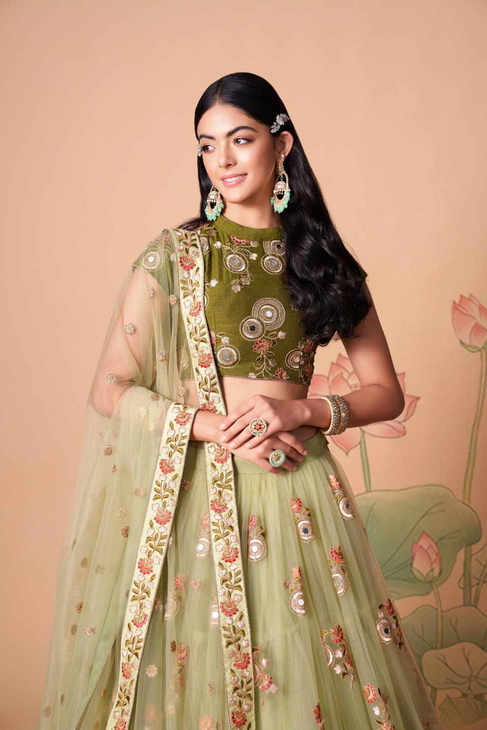 Exquisite Mirror Work Lehenga with Thread, Zari, Dori & Sequins Embroidery