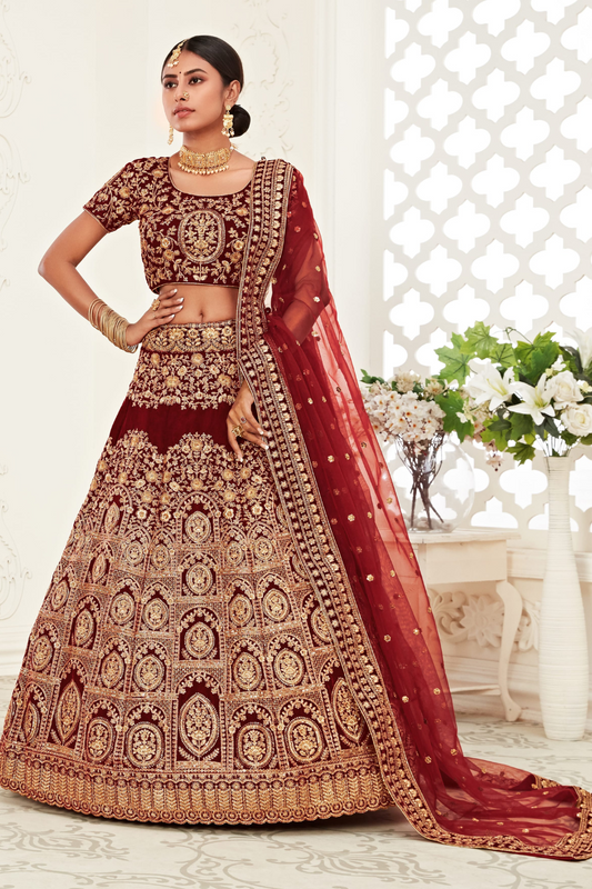Designer Lehenga with Intricate Thread, Zari and Sequin Work