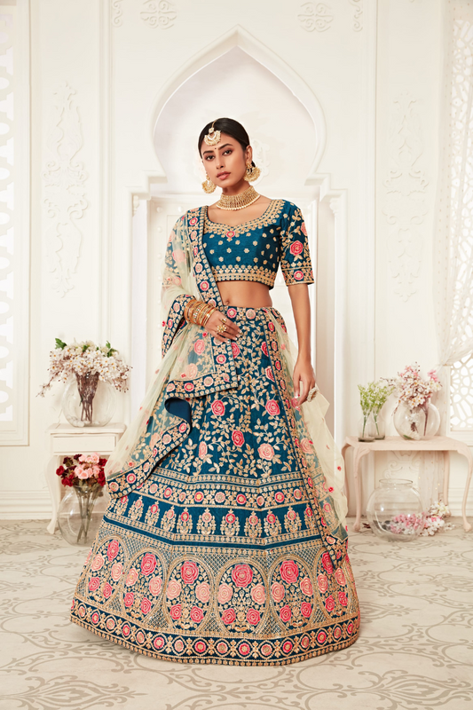 Designer Lehenga with Intricate Thread, Zari and Sequin Work