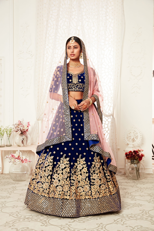 Designer Lehenga with Intricate Thread, Zari and Sequin Work