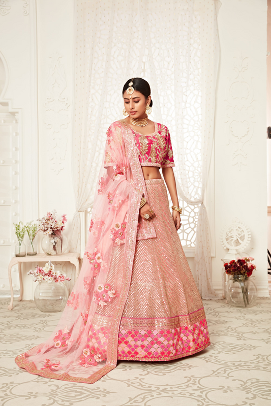 Designer Lehenga with Intricate Thread, Zari and Sequin Work