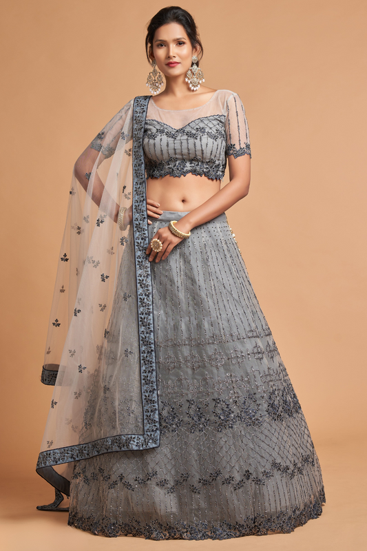 Radiant Zari and Multi-Sequins Embroidered Ethnic Ensemble