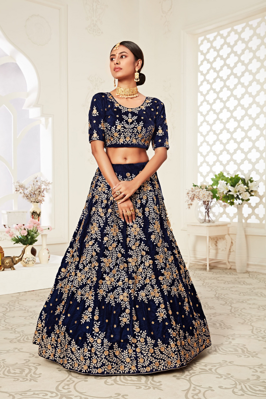 Designer Lehenga with Intricate Thread, Zari and Sequin Work