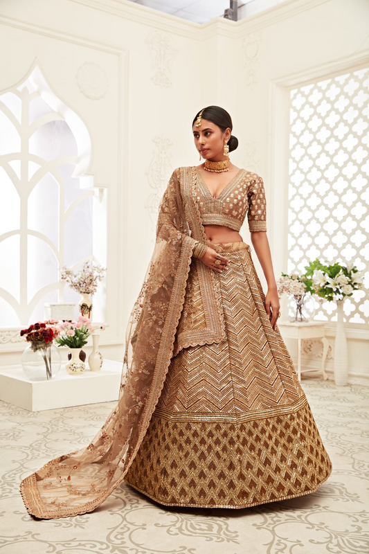 Designer Lehenga with Intricate Thread, Zari and Sequin Work