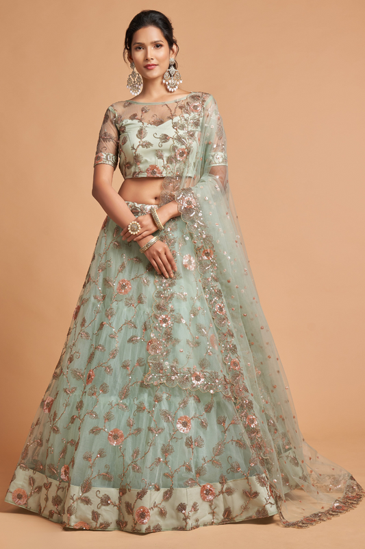 Radiant Zari and Multi-Sequins Embroidered Ethnic Ensemble