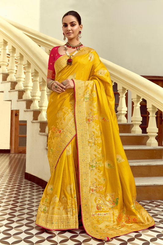 Banarasi Silk Saree with Traditional Zari Weaving Elegance