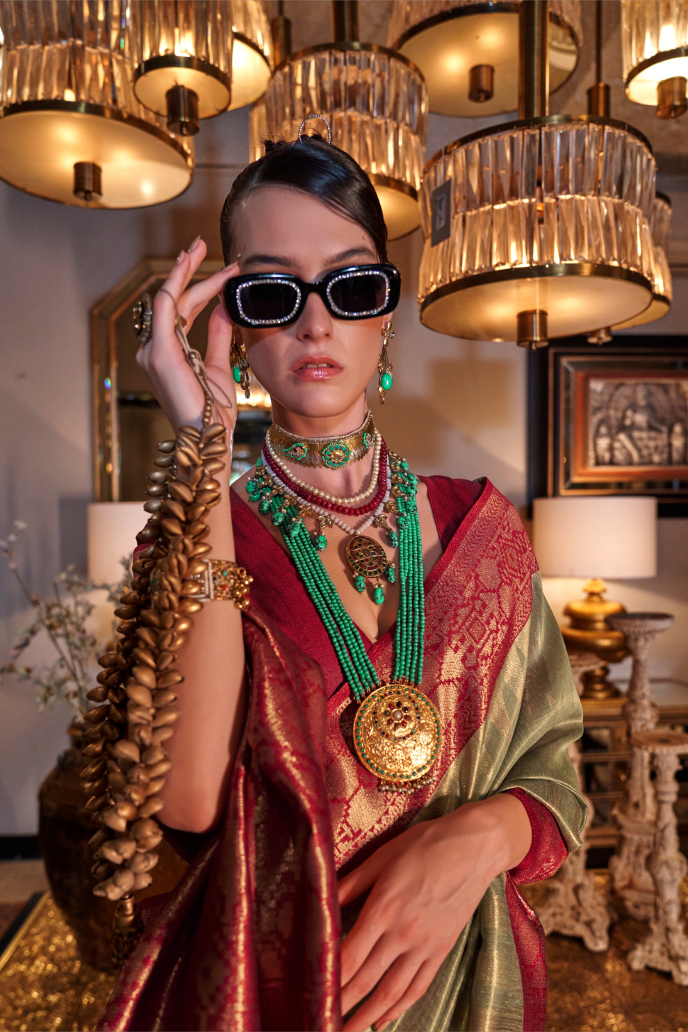 Tissue Silk Saree with Intricate Handloom Weaving Art