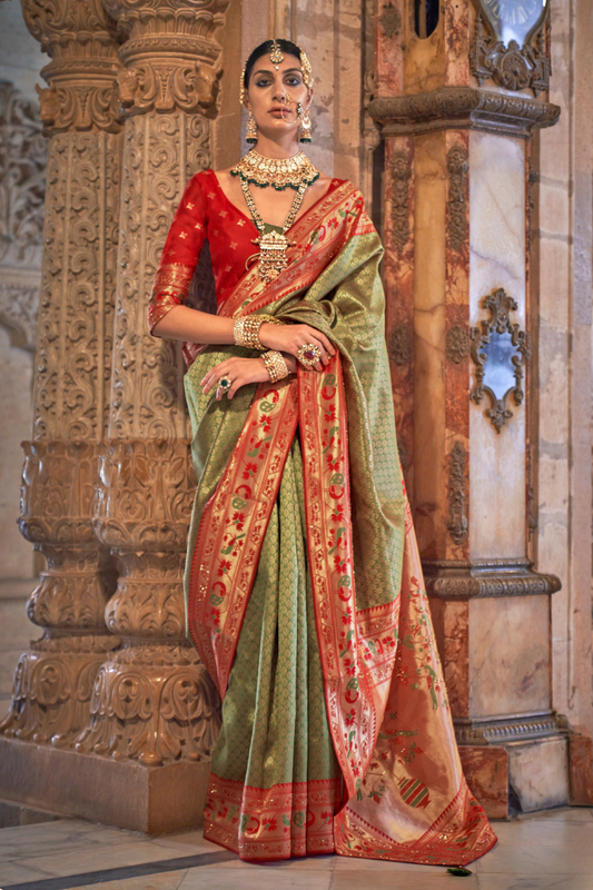 Traditional Patola Silk Saree with Intricate Weaving