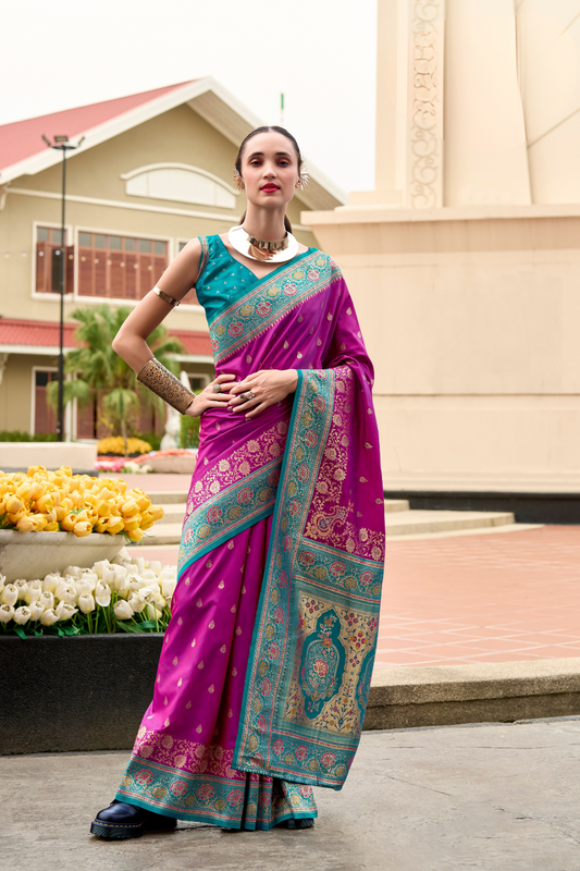 Pure Soft Banarasi Silk Saree Timeless Grace with Royal Zari Weave - LaVante Fashion
