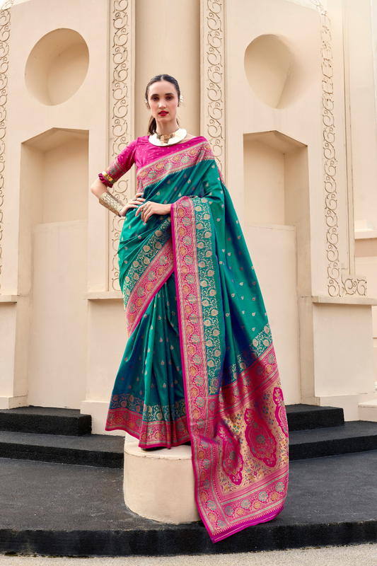 Pure Soft Banarasi Silk Saree Timeless Grace with Royal Zari Weave - LaVante Fashion