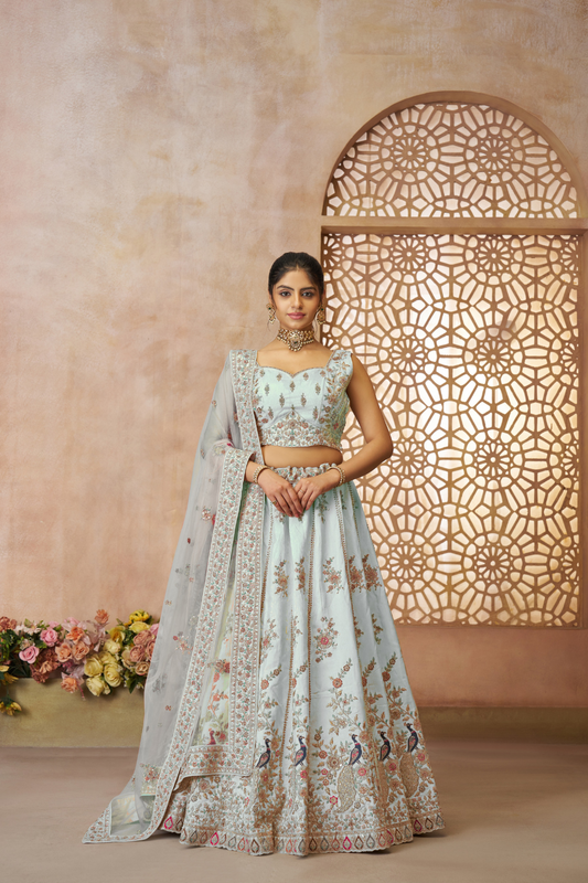 Heritage-Inspired Zari Weaving Silk Lehenga Choli with Elegant Dupatta