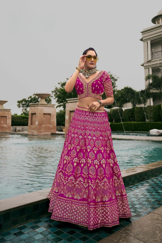 Pink Serenade Wedding Lehenga Choli with Delicate Embroidery - LaVante Fashion
