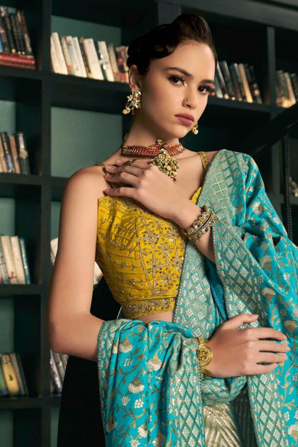 Sky Blue Silk Bridal Lehenga Choli with Intricate Embroidery - LaVante Fashion