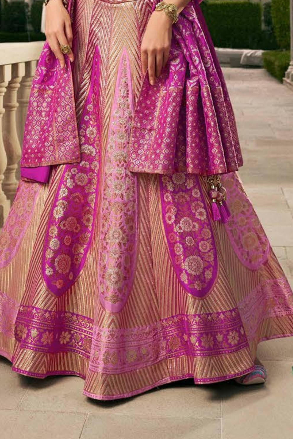 Dark Pink Silk Bridal Lehenga Choli with Fine Embroidery - LaVante Fashion