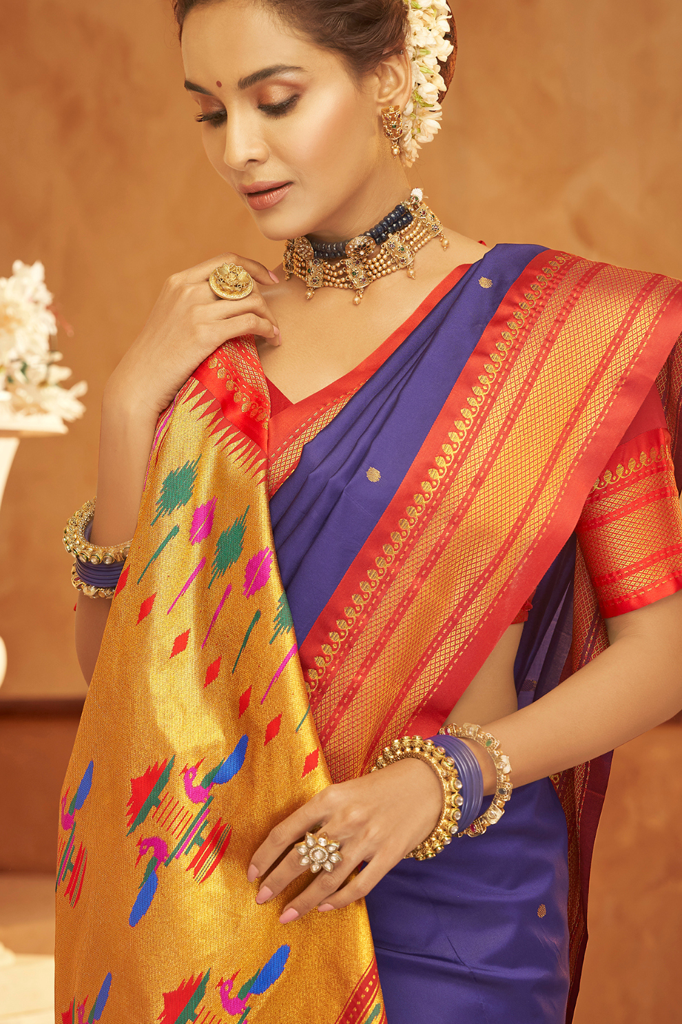 Pure Paithani Silk Saree with Traditional Zari Weaving - LaVante Fashion