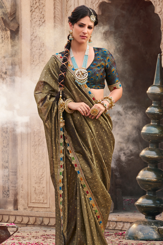 Pure Tissue Saree with Beaufort Multicolored Lace - LaVante Fashion