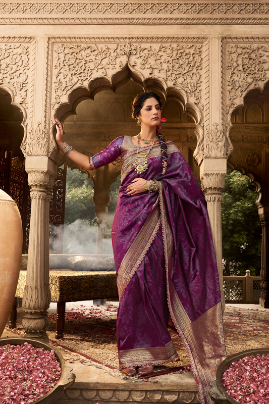 Soft Banarasi Silk Saree with Fancy Fabric - LaVante Fashion