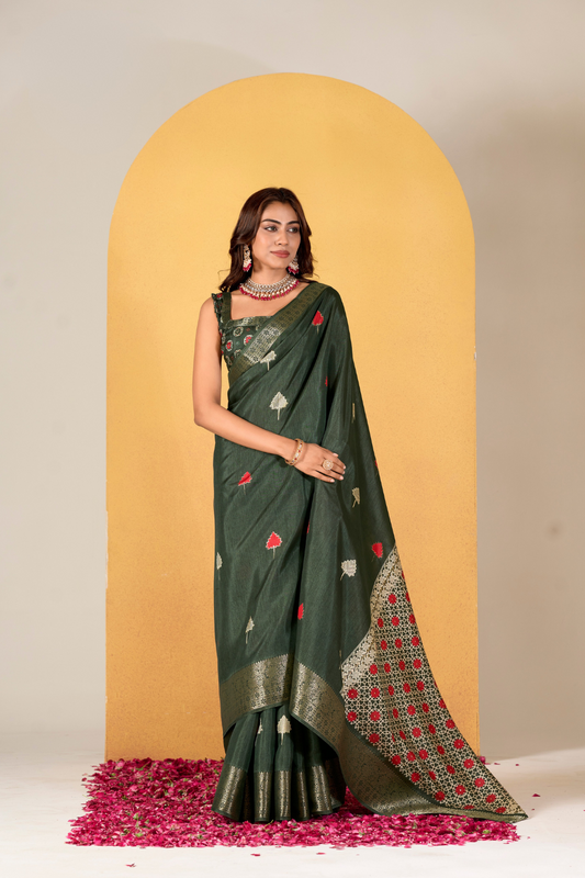 Soft Dola Silk with Foil Print and Dusty Tone Matching - LaVante Fashion