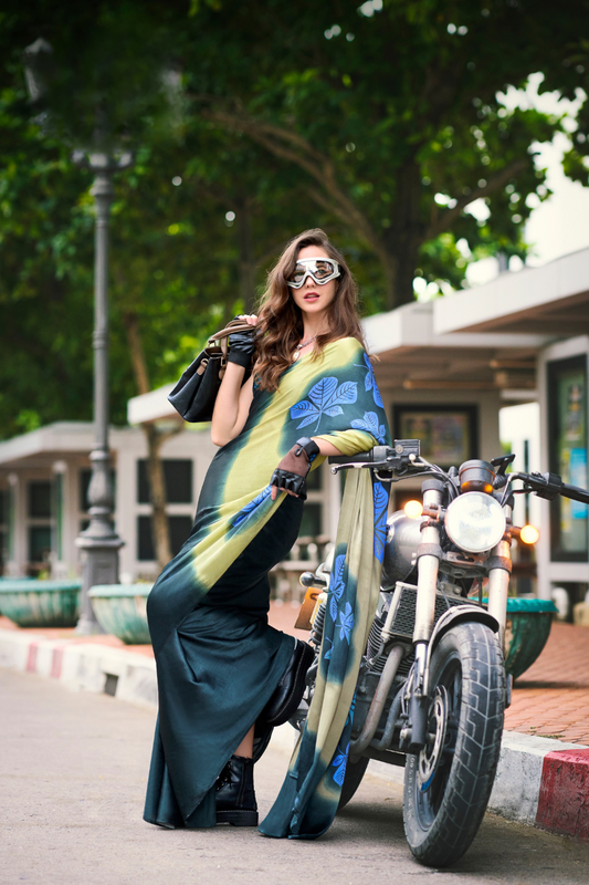 Premium Japan Satin Silk Saree – Smooth, Heavy-Drape & Luxurious Feel - LaVante Fashion