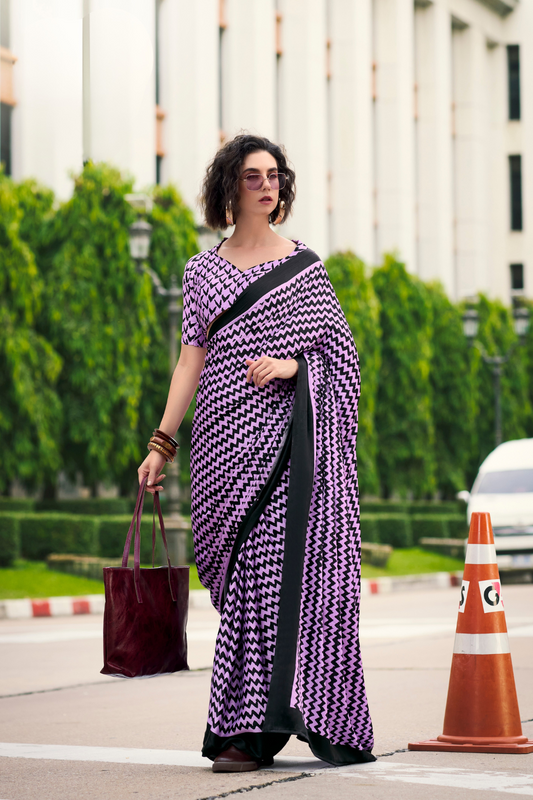 Premium Japan Satin Silk Saree – Smooth, Heavy-Drape & Luxurious Feel - LaVante Fashion