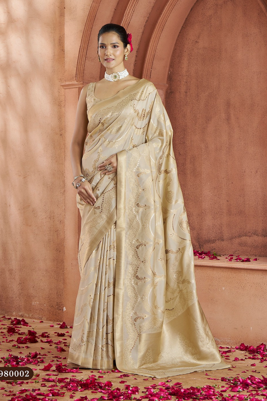 Pure Soft Banarasi Silk Saree with Traditional Weaving - LaVante Fashion